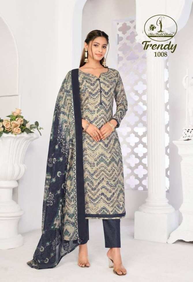 Trendy Vol 1 By Miss World Choice Printed Cotton Dress Material Wholesale Market In Surat
